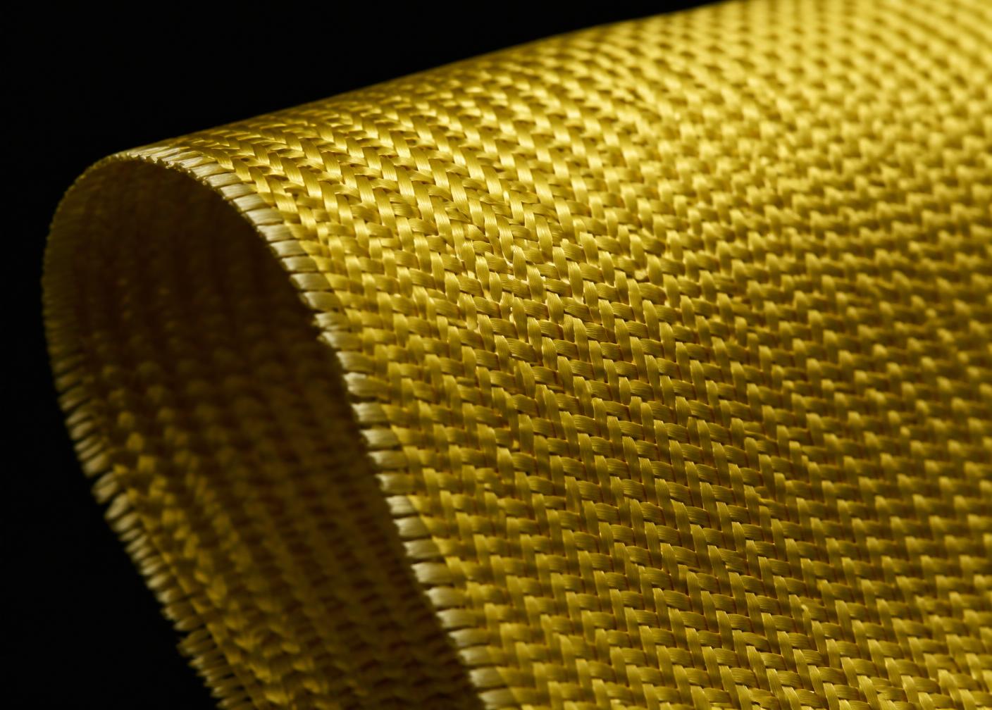Manta balística de aramida em detalhe macro